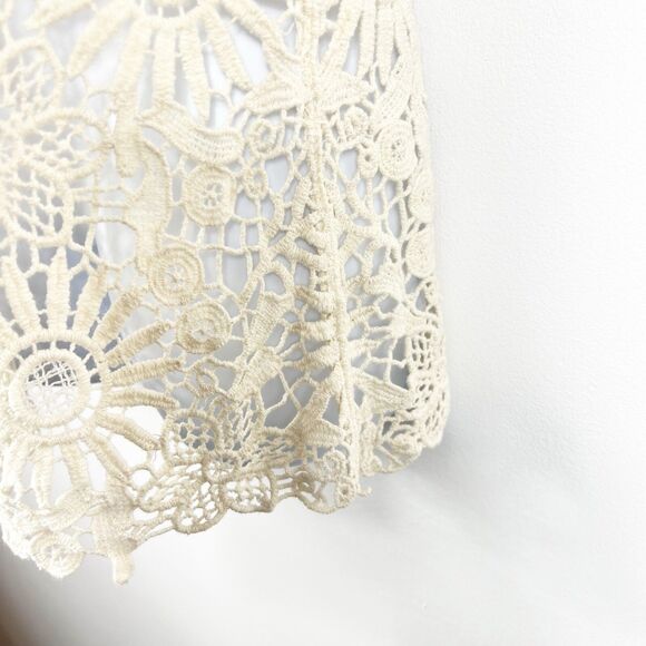 ISELA Crochet Tank Top Womens Size Small Eyelet Cotton Ivory Boho Festival Y2K - Picture 5 of 9